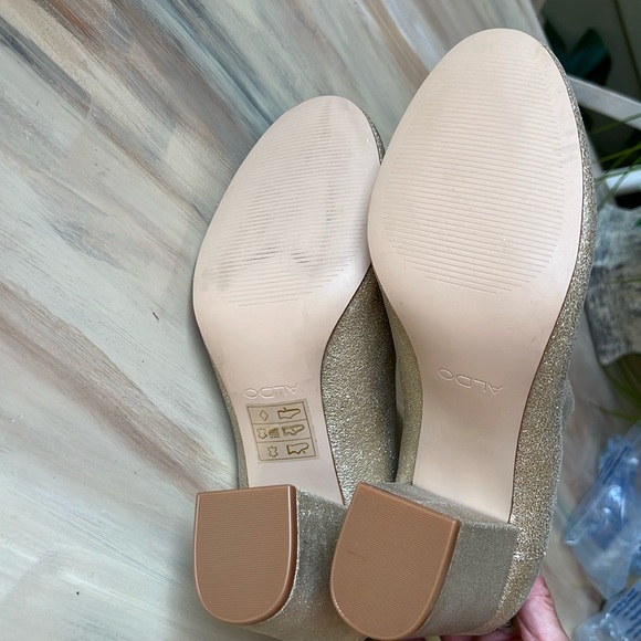 Aldo Dominicaa Gold Glitter Ankle Boots - Picture 9 of 14